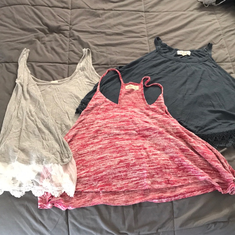 Flowing cropped tank top bundle! Size L and XL